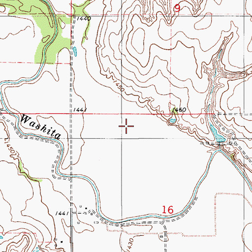 Topographic Map of Oknoname 149001 Reservoir, OK
