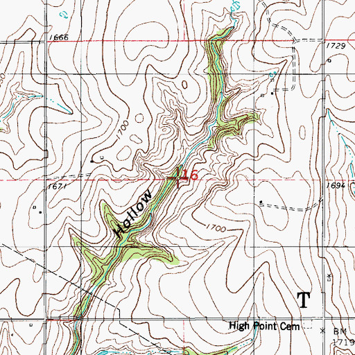 Topographic Map of Oknoname 149005 Dam, OK