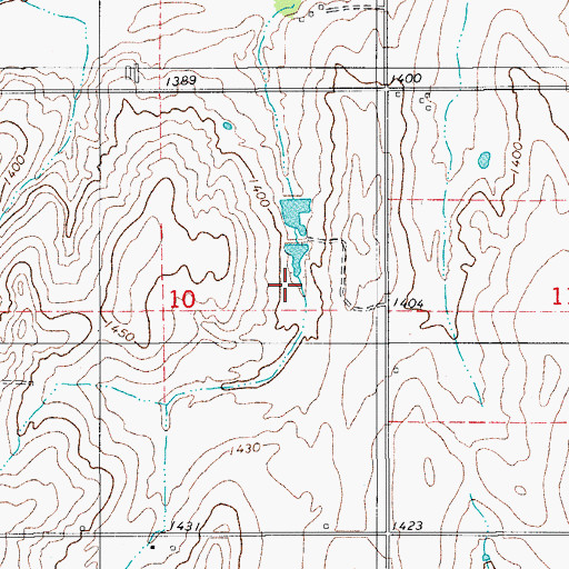 Topographic Map of Oknoname 149007 Dam, OK