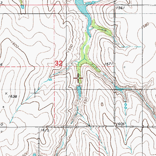 Topographic Map of Oknoname 149008 Dam, OK
