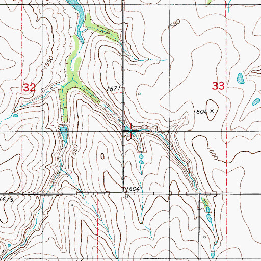 Topographic Map of Oknoname 149011 Reservoir, OK