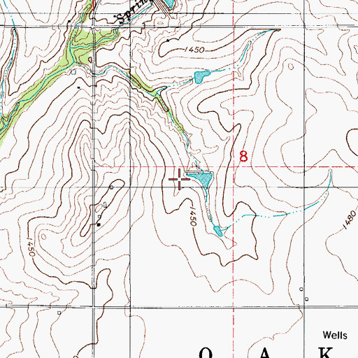 Topographic Map of Oknoname 149012 Dam, OK