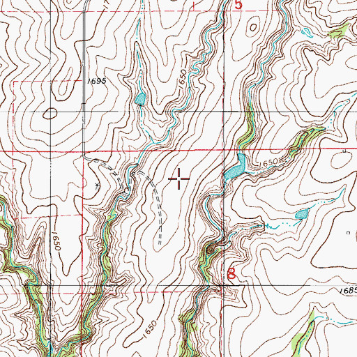 Topographic Map of Oknoname 149013 Dam, OK