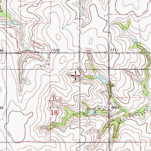 Topographic Map of Oknoname 149014 Dam, OK