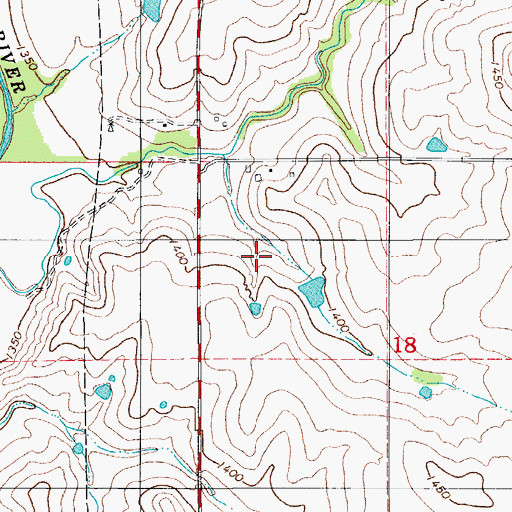 Topographic Map of Oknoname 149015 Reservoir, OK