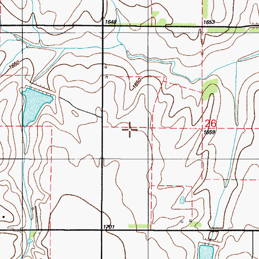 Topographic Map of Oknoname 149016 Dam, OK
