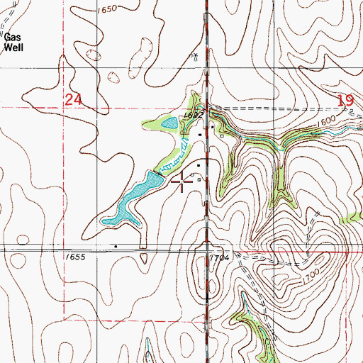 Topographic Map of Oknoname 149018 Reservoir, OK