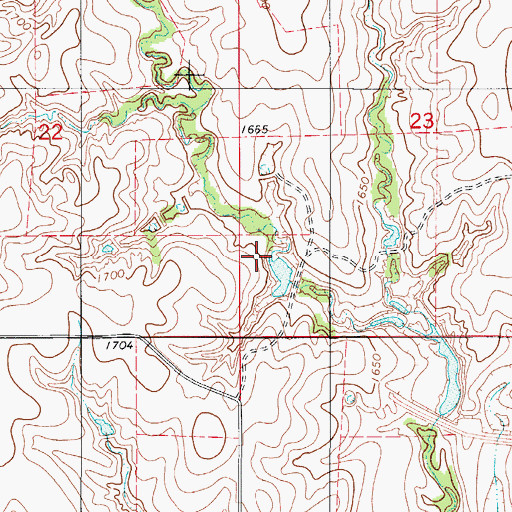 Topographic Map of Oknoname 149019 Dam, OK