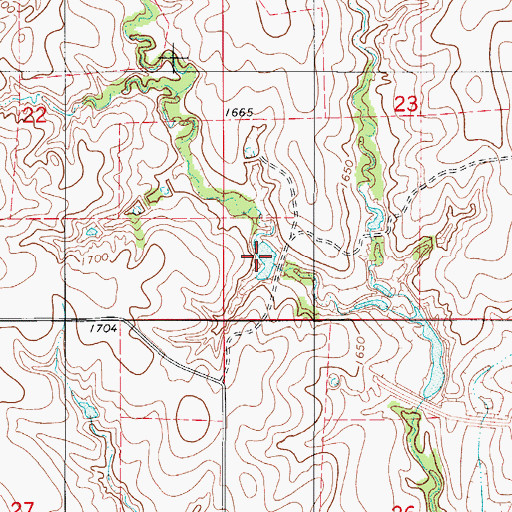 Topographic Map of Oknoname 149019 Reservoir, OK