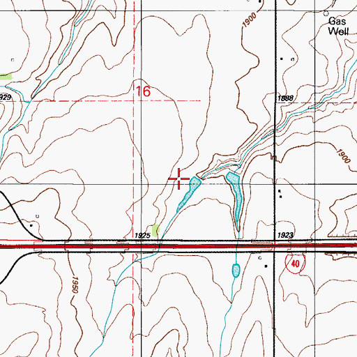 Topographic Map of Oknoname 149021 Dam, OK