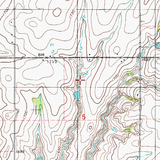 Topographic Map of Oknoname 149023 Dam, OK