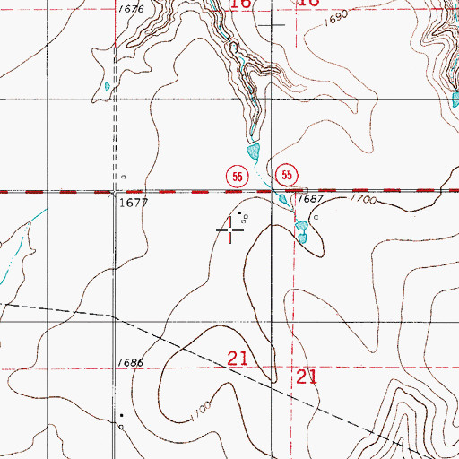 Topographic Map of Oknoname 149027 Reservoir, OK