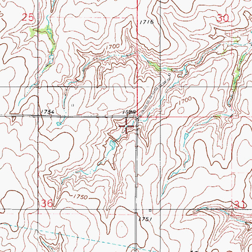 Topographic Map of Oknoname 149028 Reservoir, OK