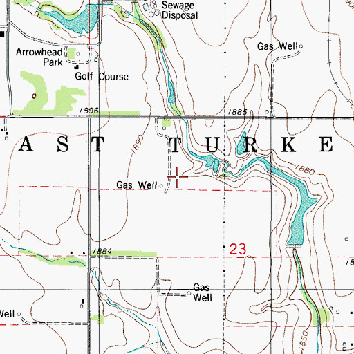 Topographic Map of Oknoname 149030 Reservoir, OK