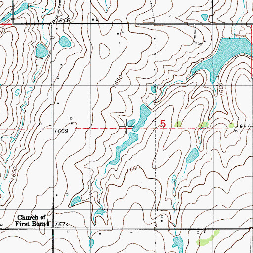 Topographic Map of Oknoname 149034 Reservoir, OK
