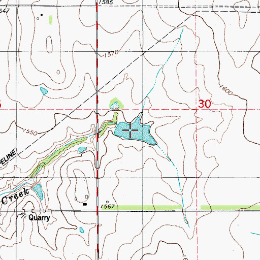 Topographic Map of Oknoname 149036 Reservoir, OK