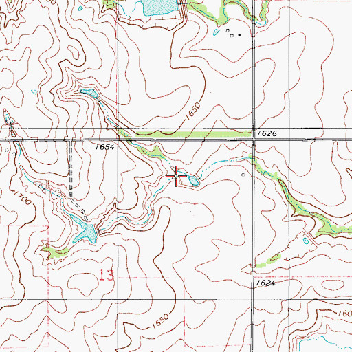 Topographic Map of Oknoname 149042 Reservoir, OK
