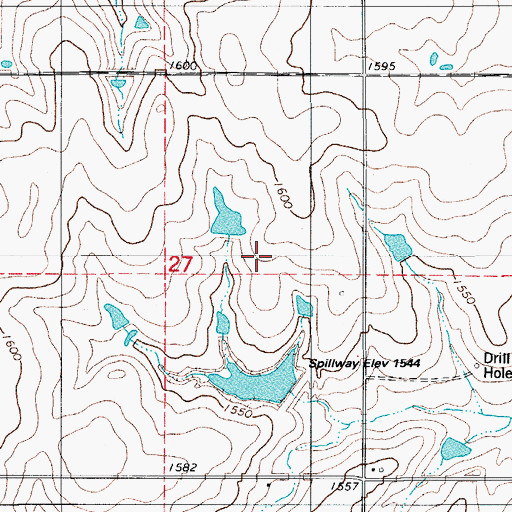 Topographic Map of Oknoname 149043 Reservoir, OK