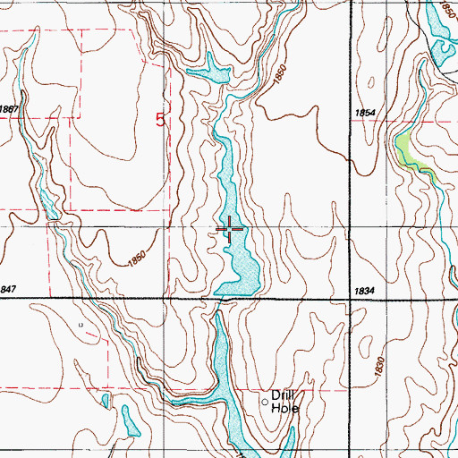 Topographic Map of Whitledge Number 1 Reservoir, OK