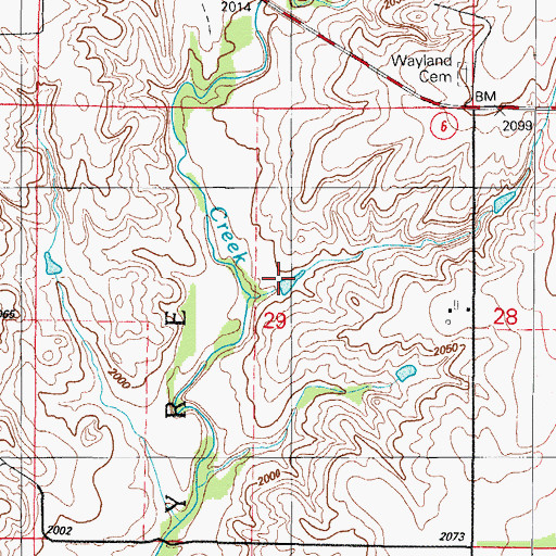 Topographic Map of McLaury Number 2 Dam, OK