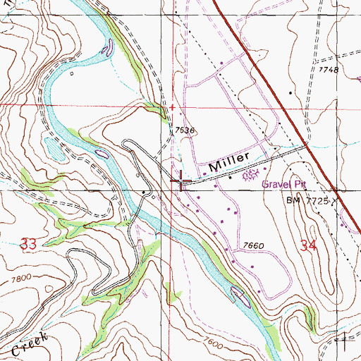 Topographic Map of Miller Gulch, CO