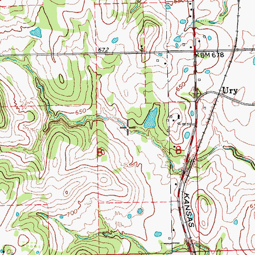 Topographic Map of Oknoname 013008 Dam, OK