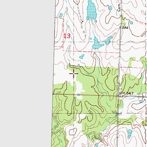 Topographic Map of Oknoname 013009 Dam, OK