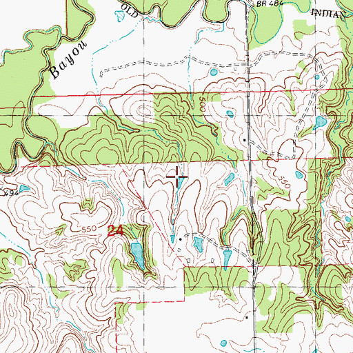 Topographic Map of Oknoname 013010 Reservoir, OK