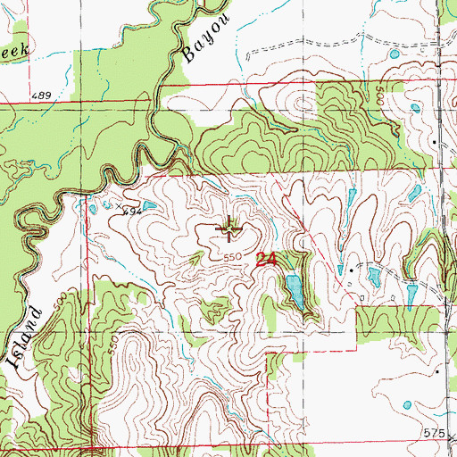 Topographic Map of Oknoname 013011 Dam, OK