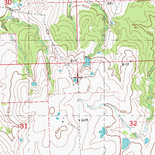 Topographic Map of Oknoname 013014 Dam, OK