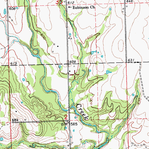 Topographic Map of Oknoname 013020 Dam, OK