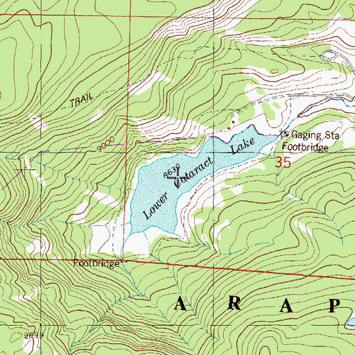 Topographic Map of Lower Cataract Lake, CO