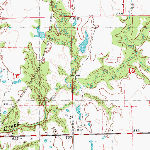 Topographic Map of Sims Number 1 Reservoir, OK