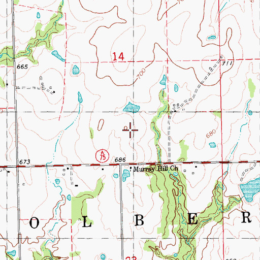 Topographic Map of Sims Number 2 Dam, OK