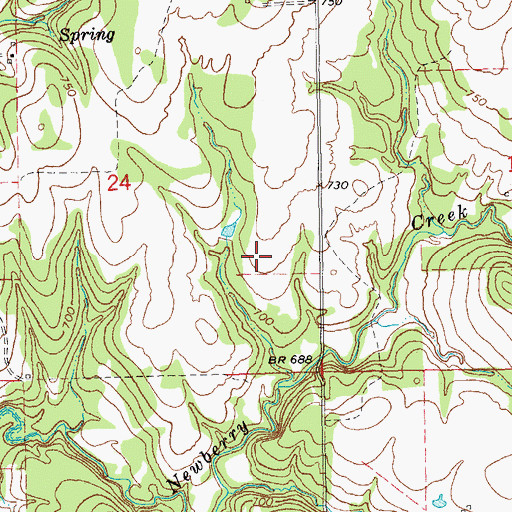 Topographic Map of Weder Number 1 Dam, OK