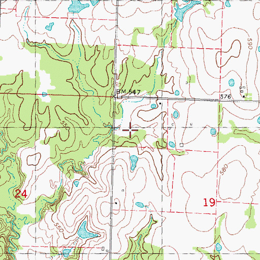 Topographic Map of Teal Lake, OK