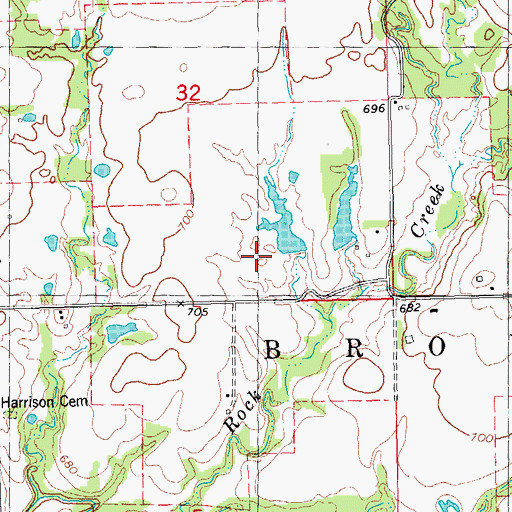 Topographic Map of Webb Lake Dam, OK