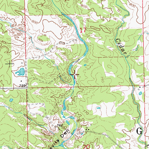Topographic Map of Oknoname 069001 Reservoir, OK