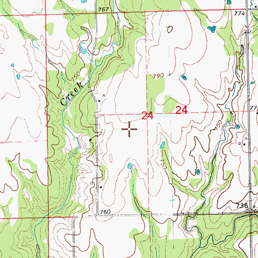 Topographic Map of Oknoname 069003 Dam, OK