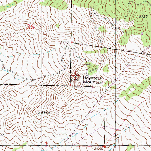 Topographic Map of Haystack Mountain, CO
