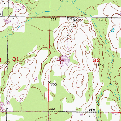 Topographic Map of Oknoname 089002 Dam, OK