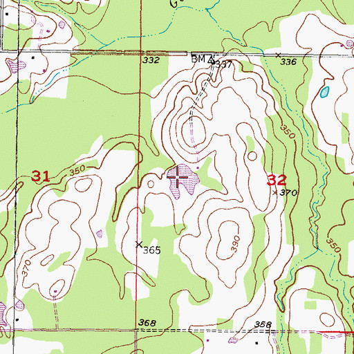Topographic Map of Oknoname 089002 Reservoir, OK
