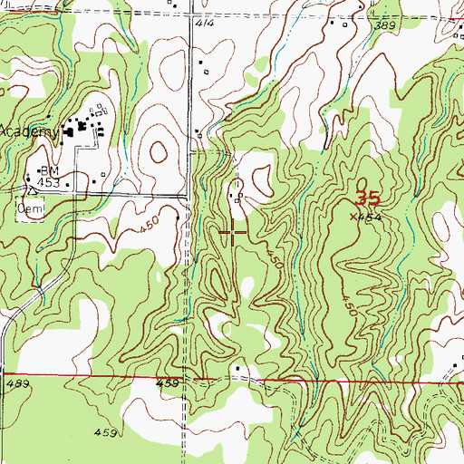 Topographic Map of Oknoname 089005 Reservoir, OK