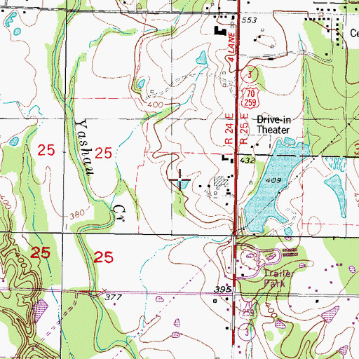 Topographic Map of Oknoname 089006 Reservoir, OK