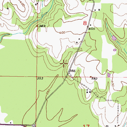 Topographic Map of Oknoname 089007 Reservoir, OK