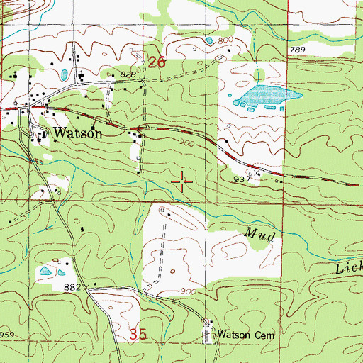 Topographic Map of Oknoname 089008 Reservoir, OK