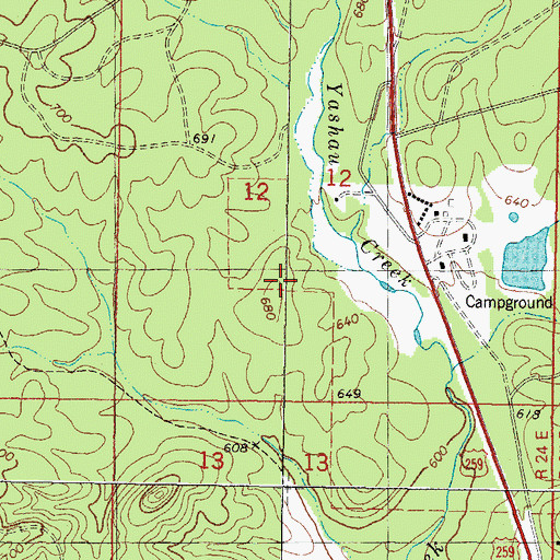 Topographic Map of Oknoname 089009 Dam, OK