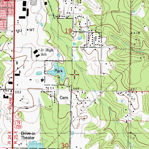 Topographic Map of Broken Bow City Lake, OK