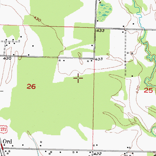Topographic Map of Oknoname 023003 Dam, OK