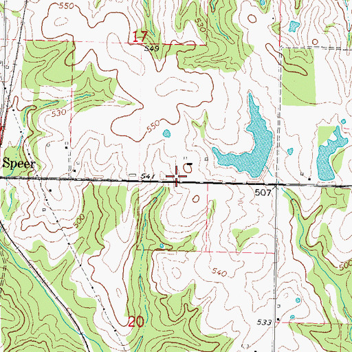 Topographic Map of Oknoname 023007 Dam, OK